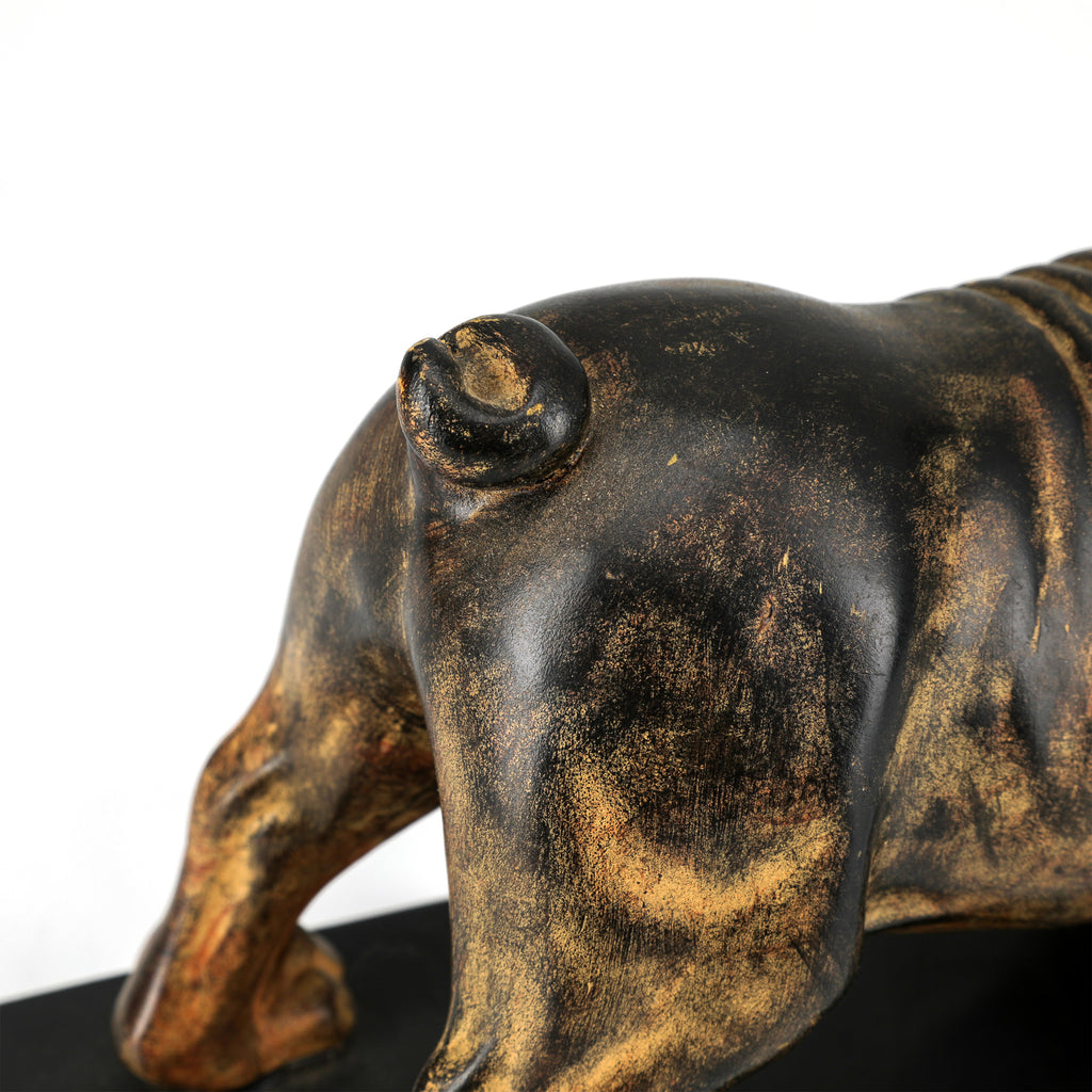 Carved Wooden Bulldog