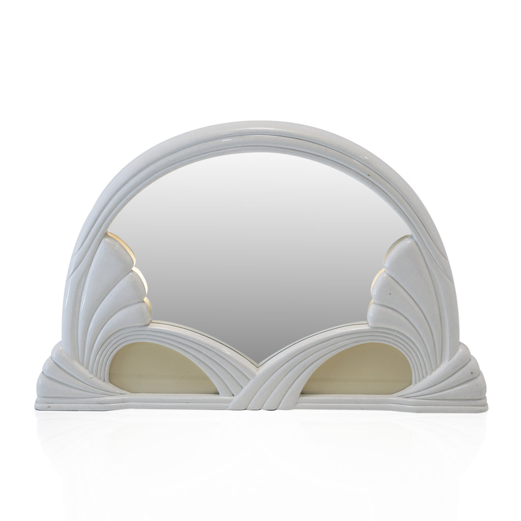 White Cream Swan Deco Table Mirror