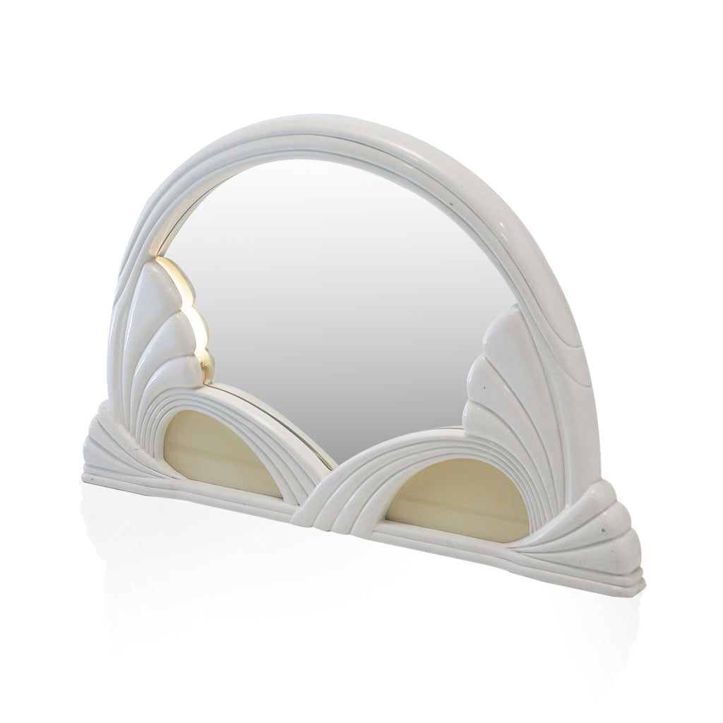 White Cream Swan Deco Table Mirror
