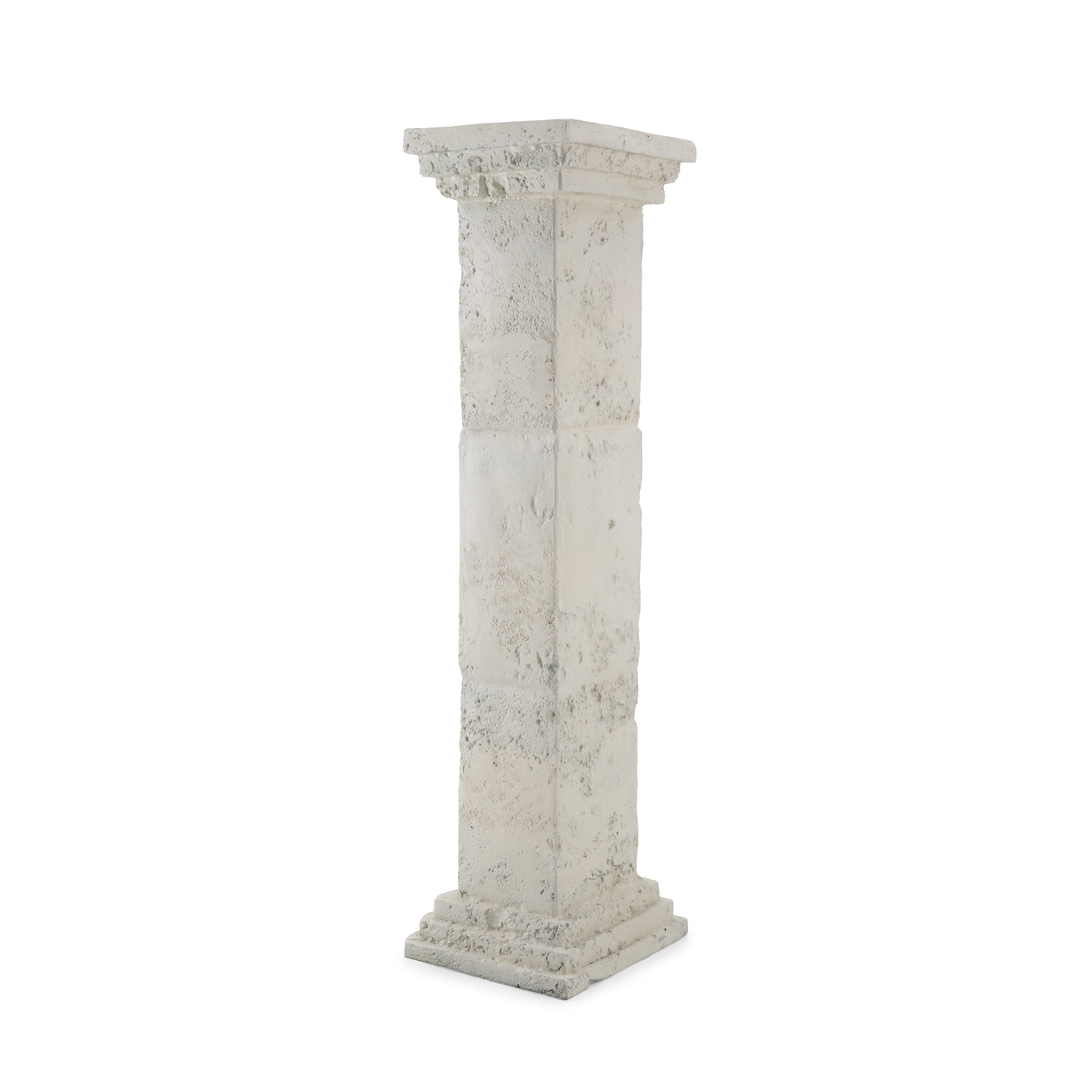 White Textured Rectangular Column - Gil & Roy Props