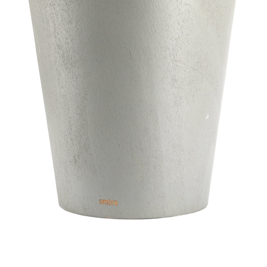 Grey Wood Wastebasket