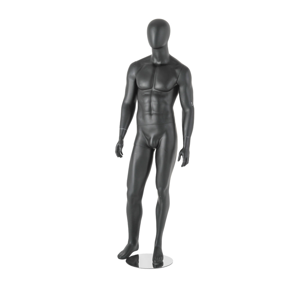Black Male Mannequin with Chrome Base