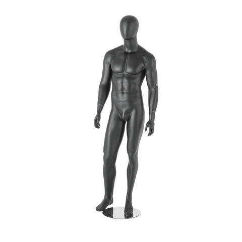 Black Male Mannequin with Chrome Base