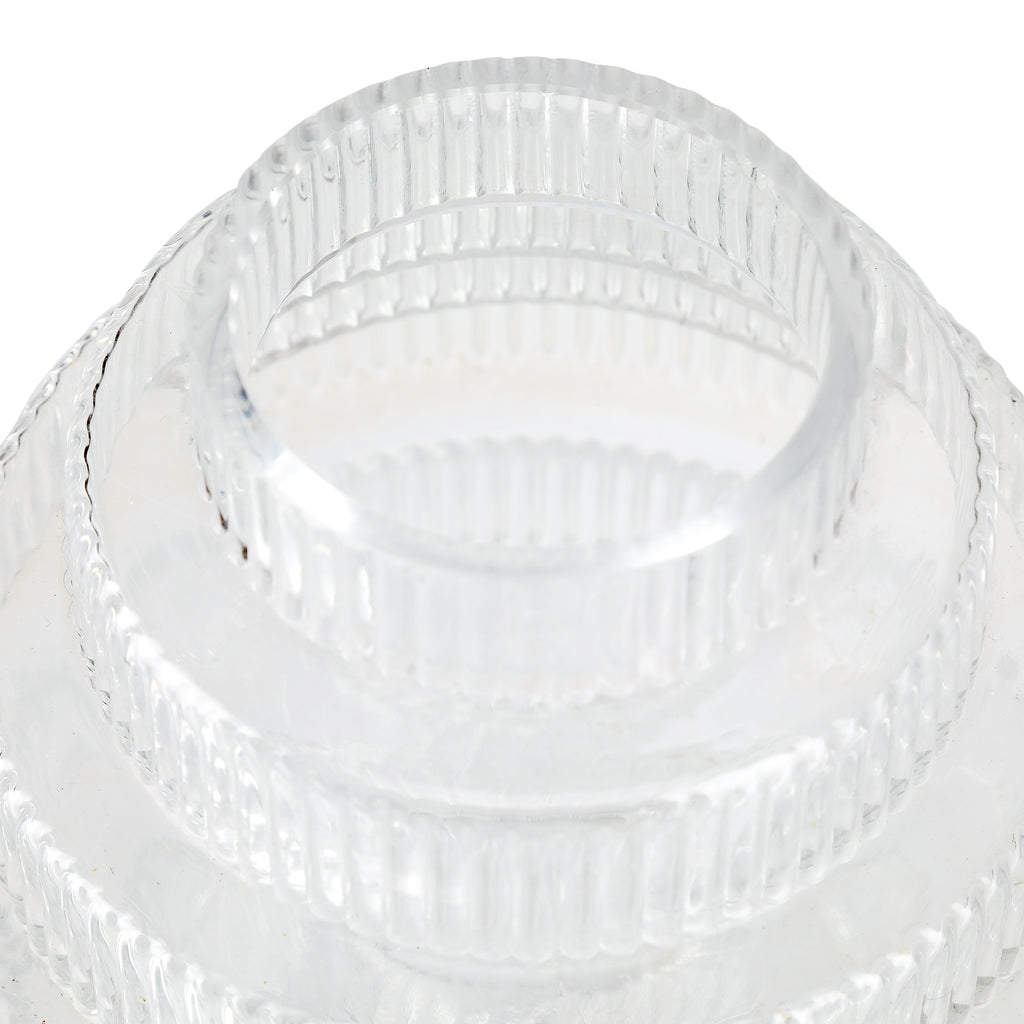 Layered Glass Vase with Ribbed Exterior (A+D)