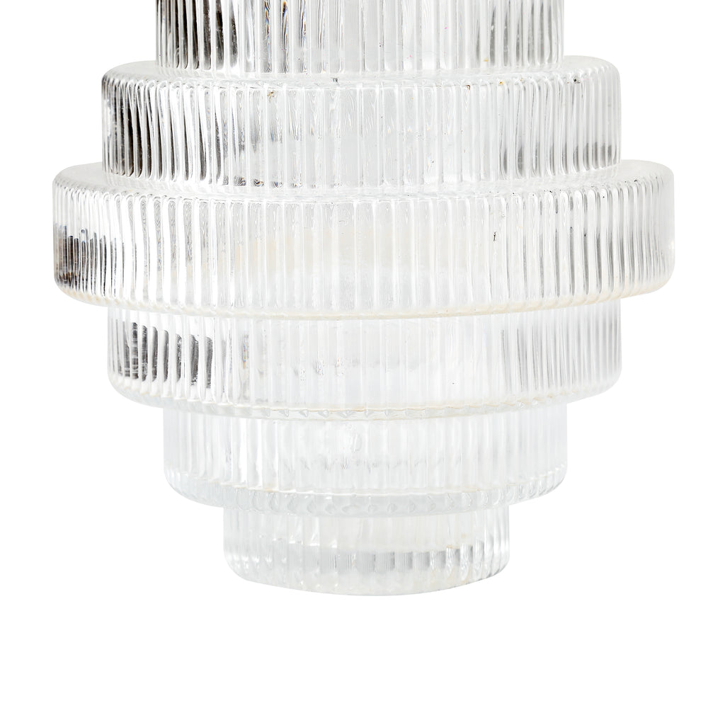 Layered Glass Vase with Ribbed Exterior (A+D)