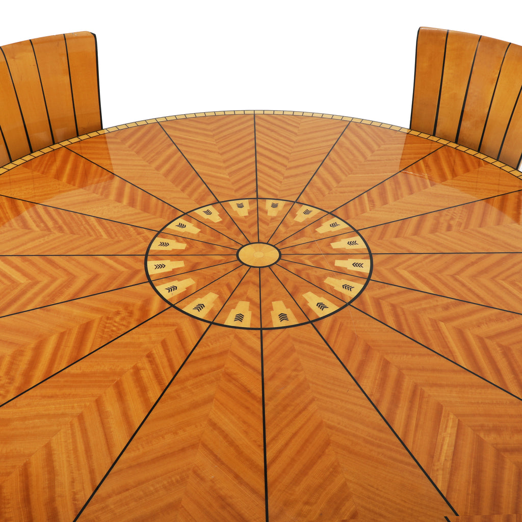 Eliel Saarinen Design Ornate Wood Dining Table