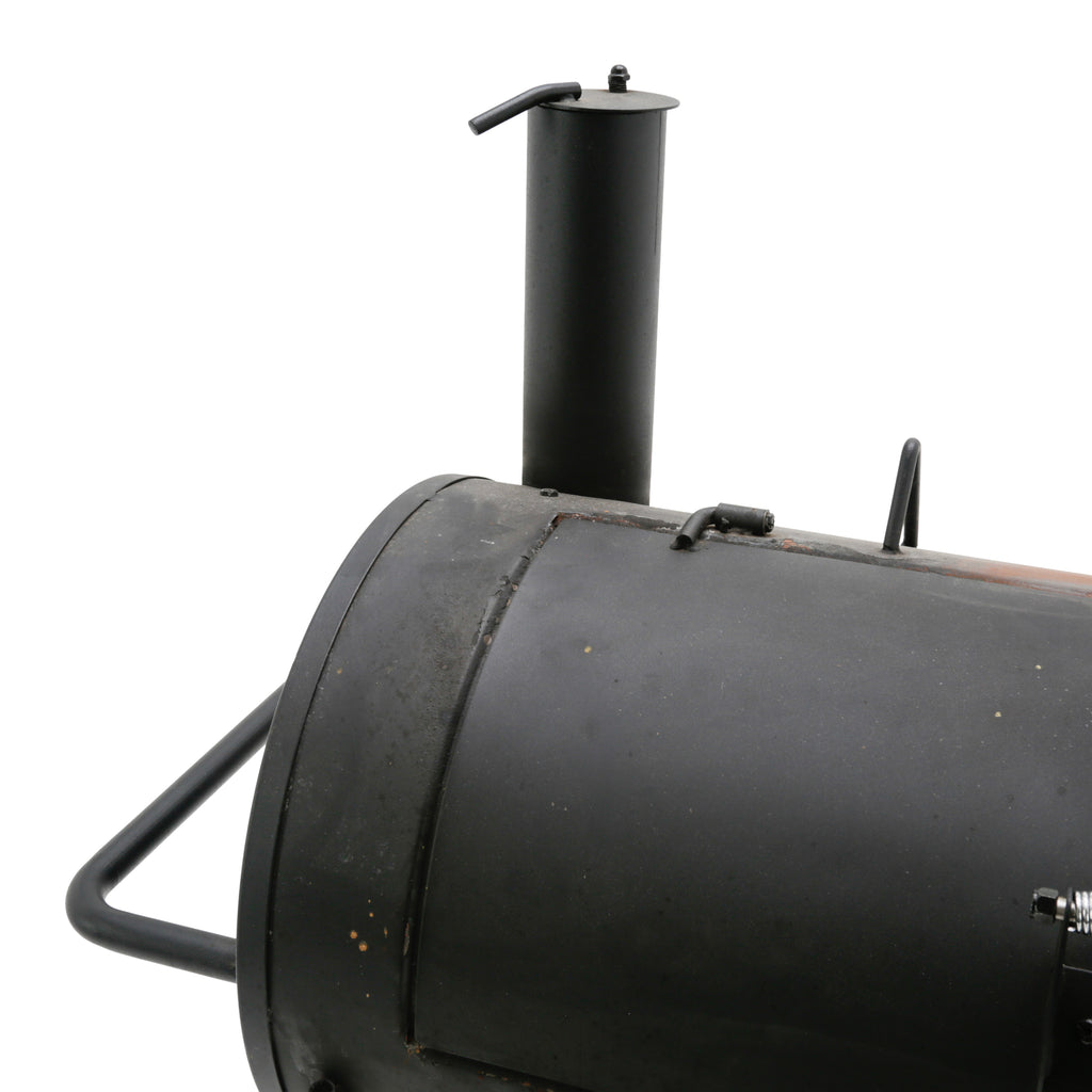 Black Steel Smoker BBQ Grill with Wheels