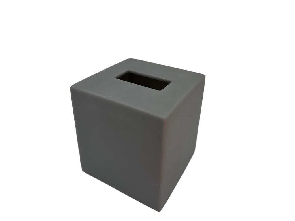 Matte Slate Gray Square Tissue Box Holder