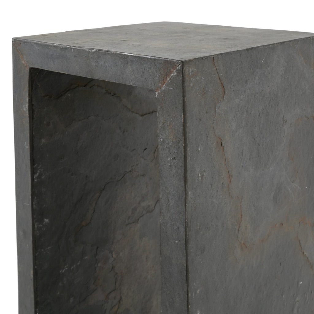 Dark Gray Slate Open Column Pedestal - Single