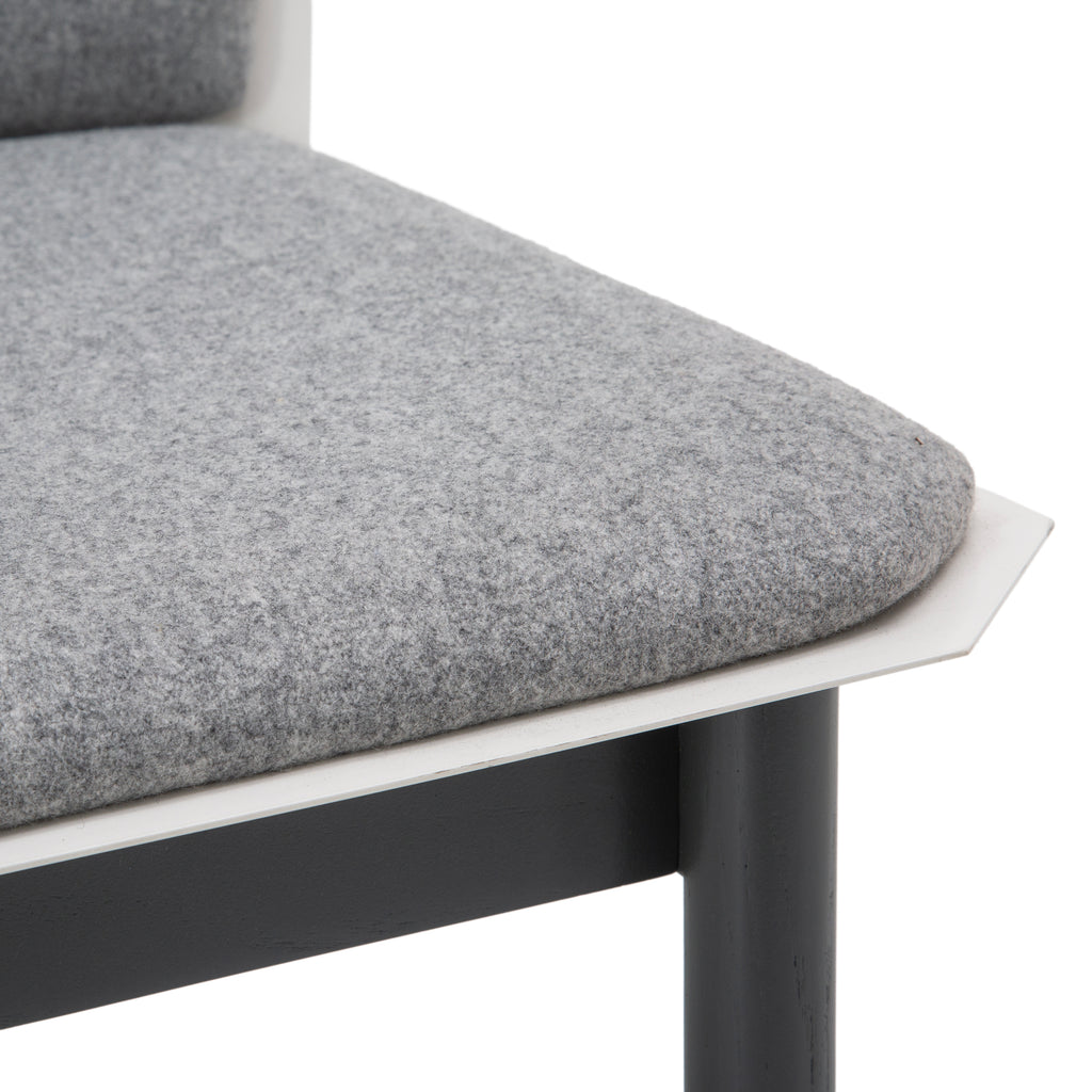 Modern Gray Upholstered Armless Geometric Slipper Chair