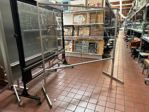 Mobile Clear Glass Whiteboard