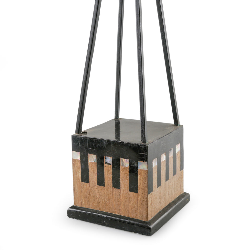 Black and Brown Obelisk Decorative Sculpture