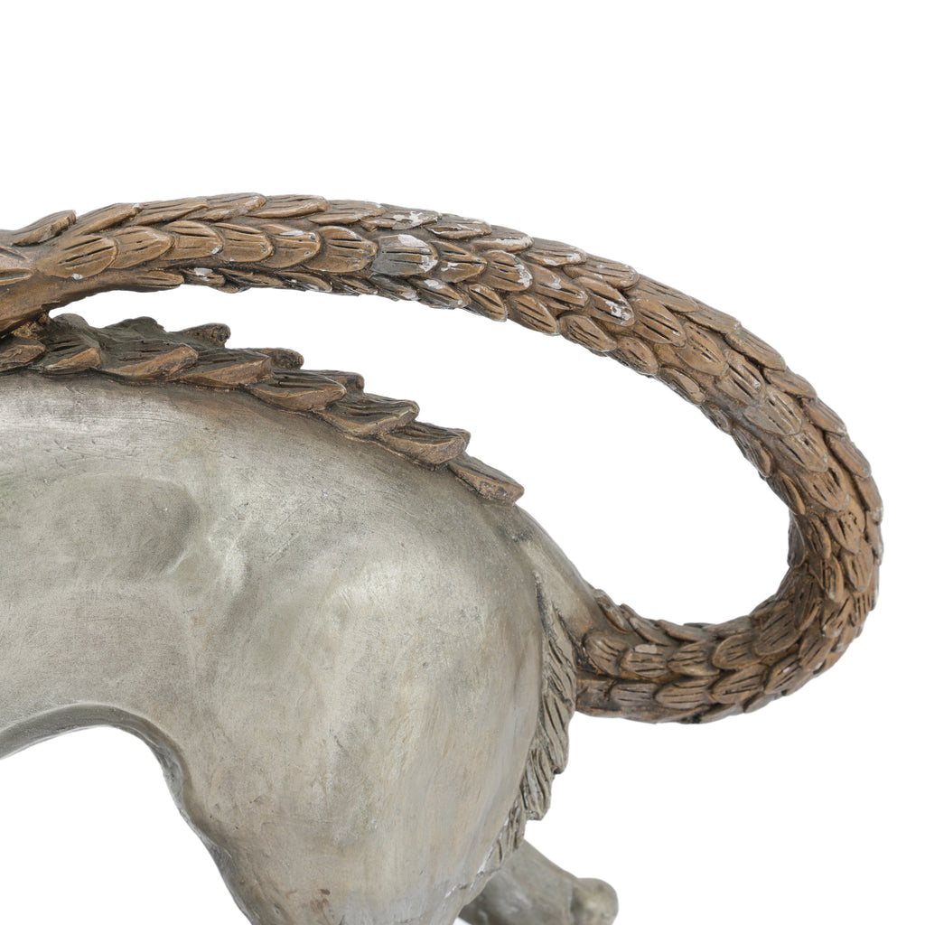Silver & Bronze Mythological Lion Sculpture