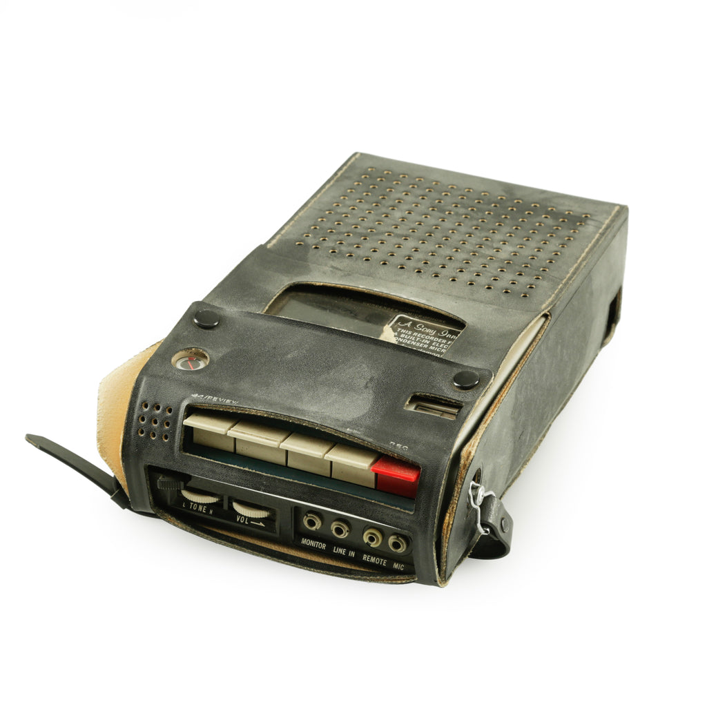 Vintage Black Leather Sony Reel-to-Reel Tape Recorder