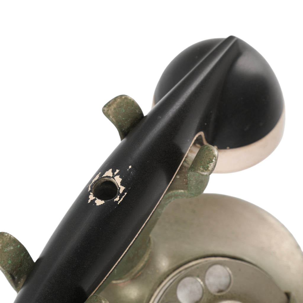 Sage Green Metal Rotary Desk Telephone with Black Handset