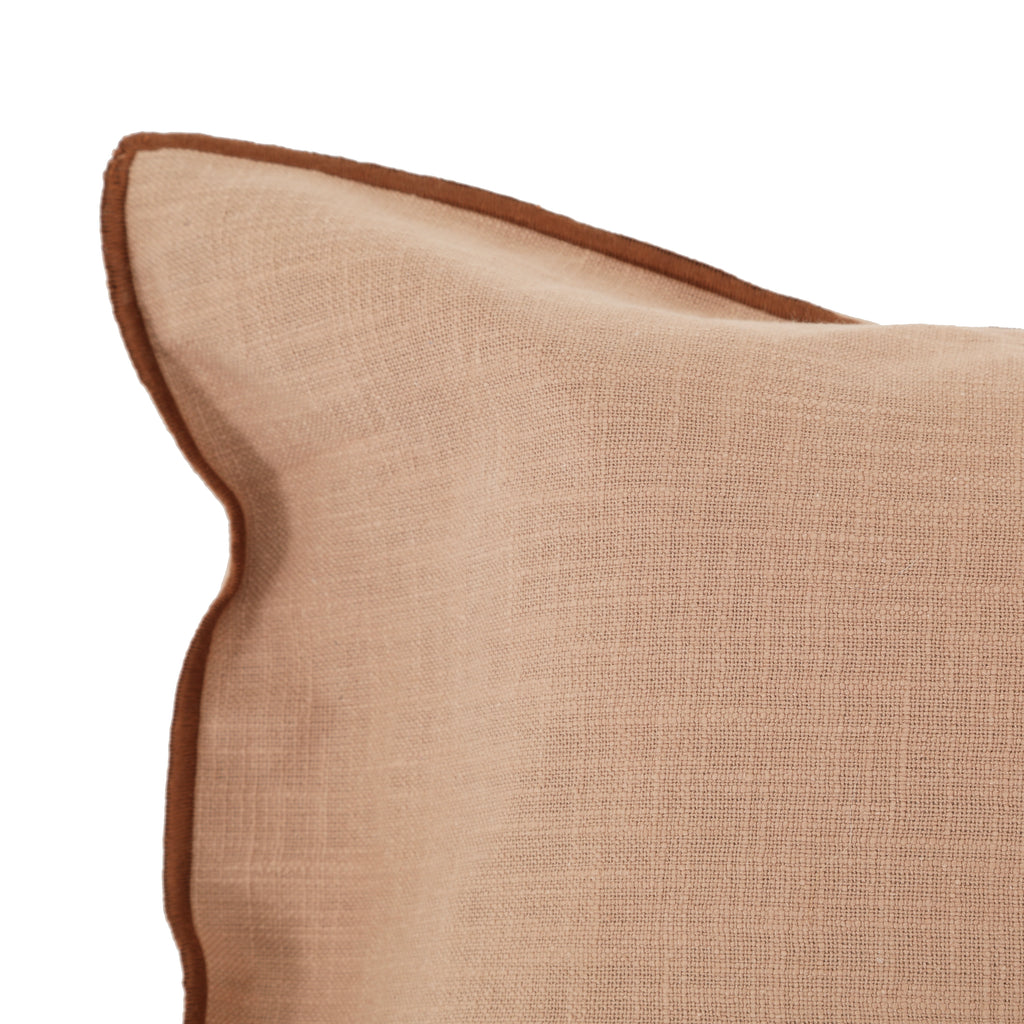 Tan Linen Throw Pillow