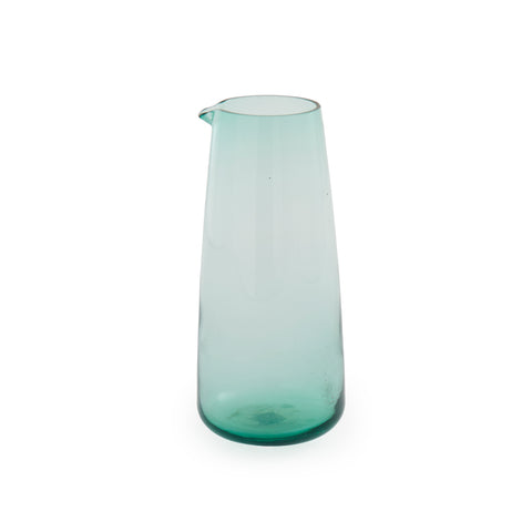 Turquoise Glass Pitcher