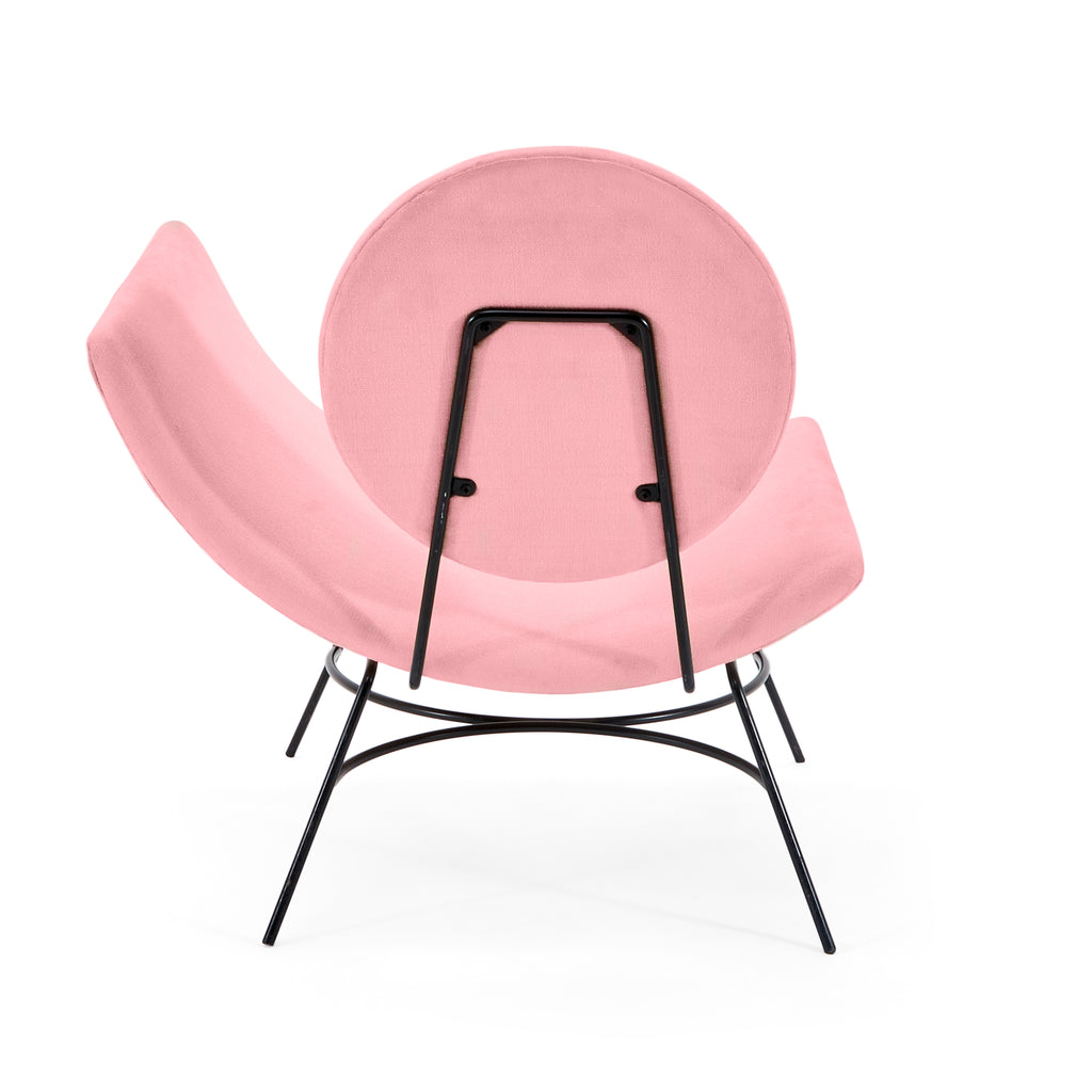 Pink Velvet Elroy Modern Left Arm Lounge Chair