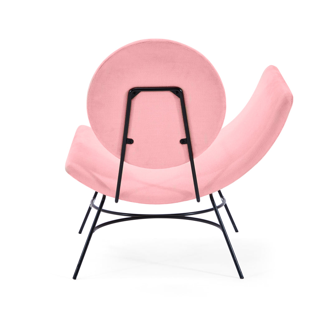 Pink Velvet Elroy Modern Right Arm Lounge Chair