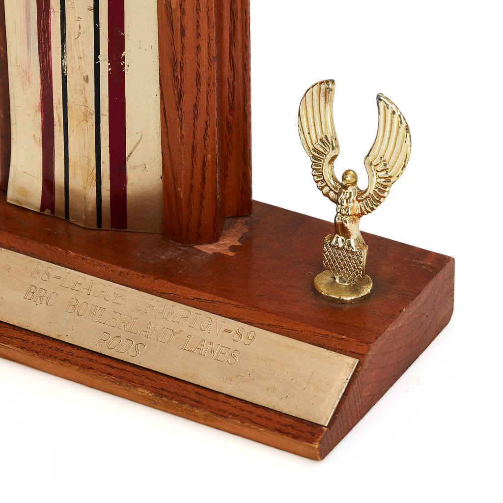 Wood & Gold Bowling Trophy