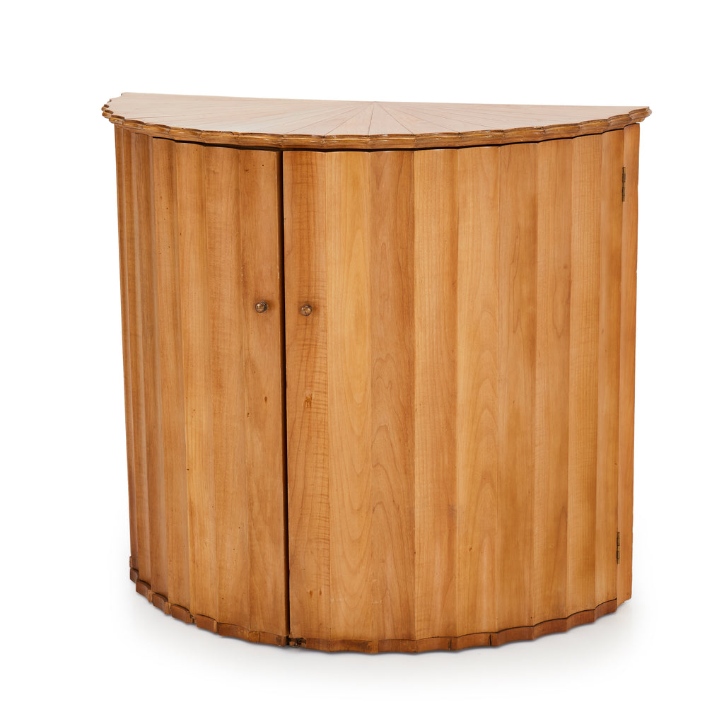 Blonde Wood Half Circle Cabinet