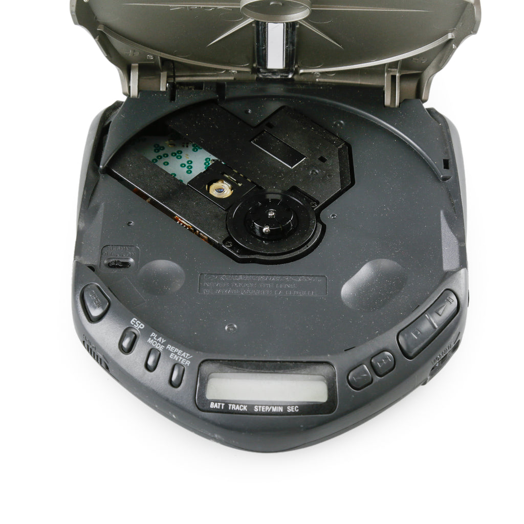 Vintage Silver and Black Portable CD Player