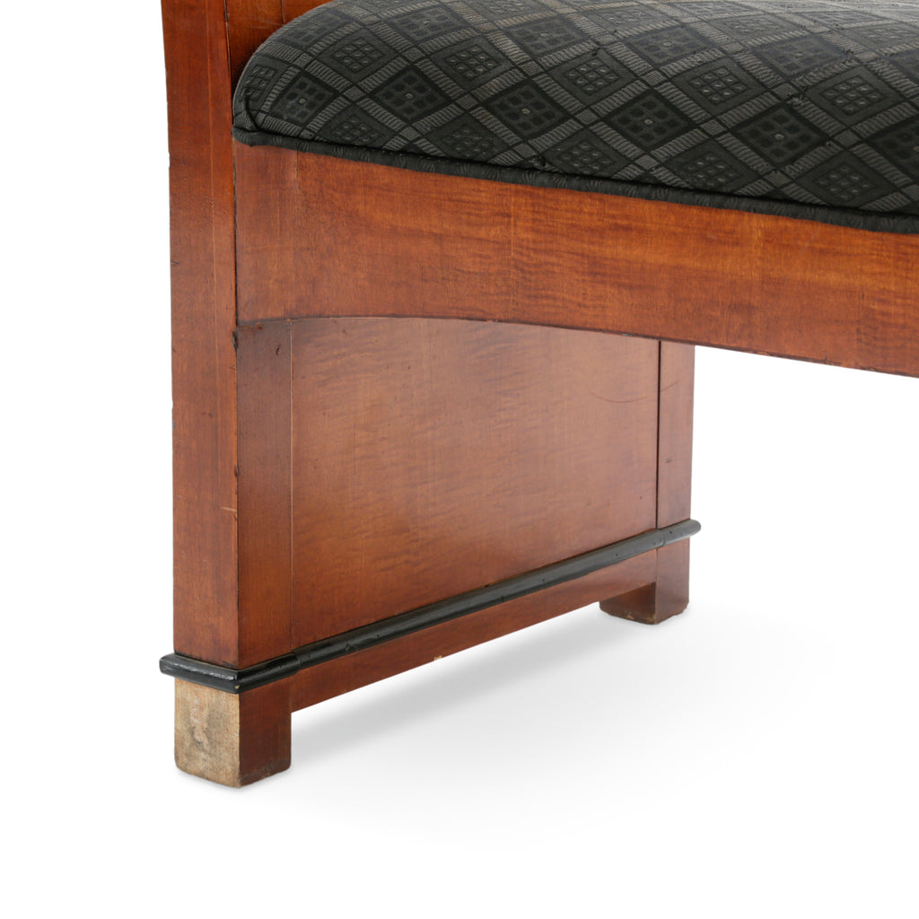 Cherry Wood Sleigh Arm Bench