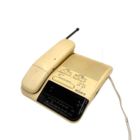 Vintage Cream Sony Telephone Clock Radio