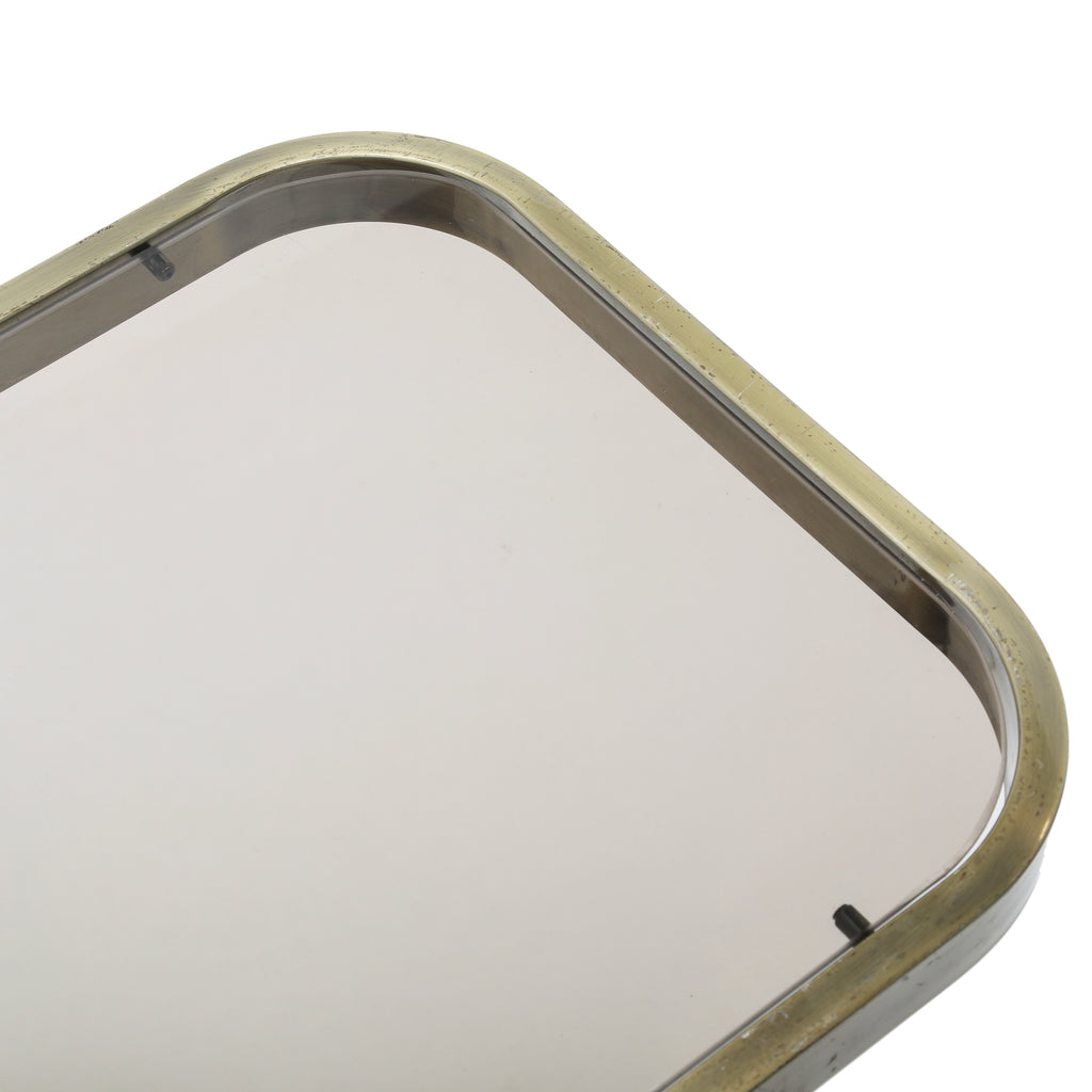 Metal and Smoked Glass Three-Tier Side Table