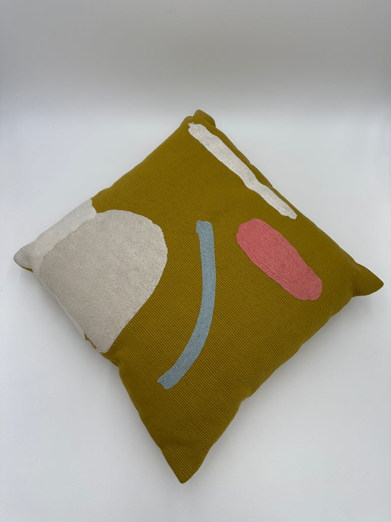 Yellow Abstract Square Throw Pillow