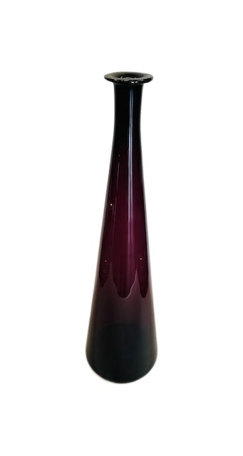 Deep Purple Conical Glass Vase