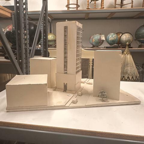 White Architectural Model of Skyscraper Plaza