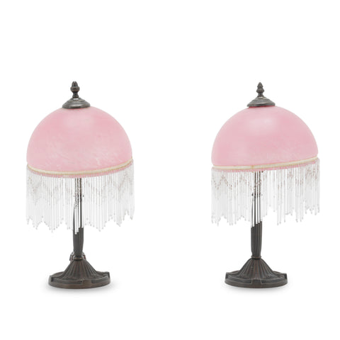 Pink Domed Table Lamps