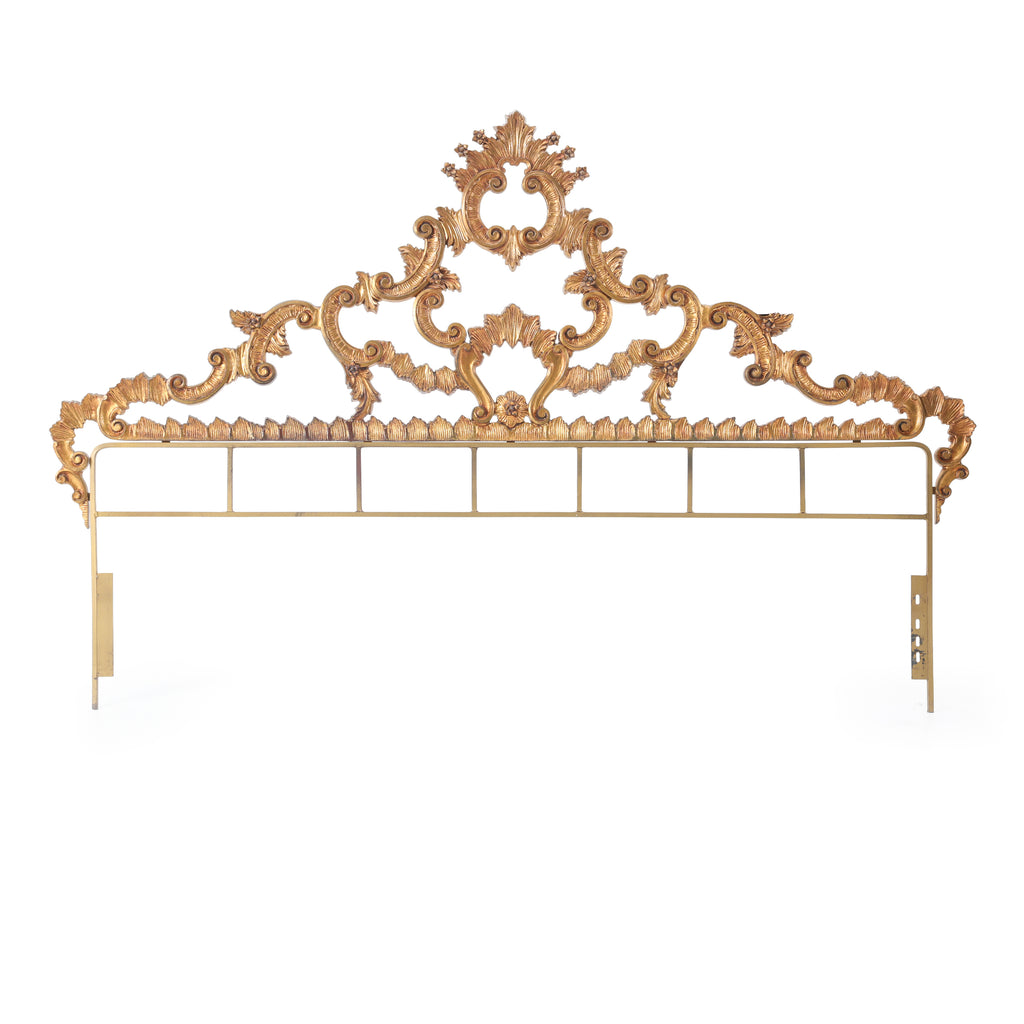 Ornate Gilded Gold Rococo Style Headboard