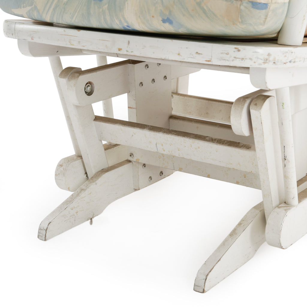 White Painted Wooden Glider Chair