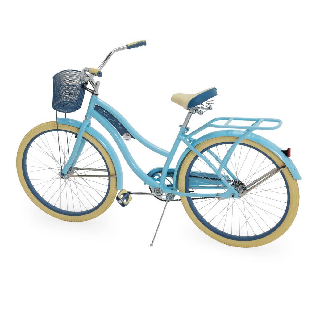 Blue Cruiser Bicycle with Basket