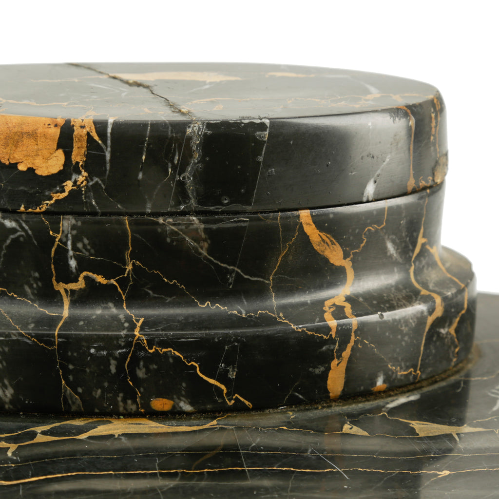 Black Marble and Gold Vein Decorative Desk Set
