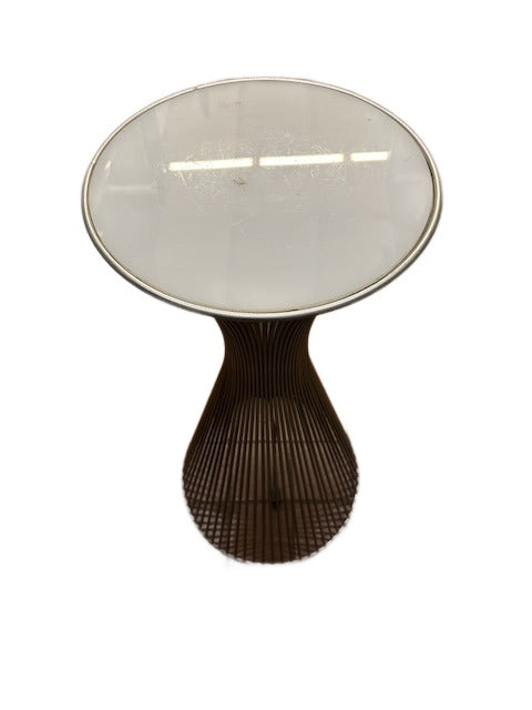 Blackened Steel Slatted Table with Laminate Top