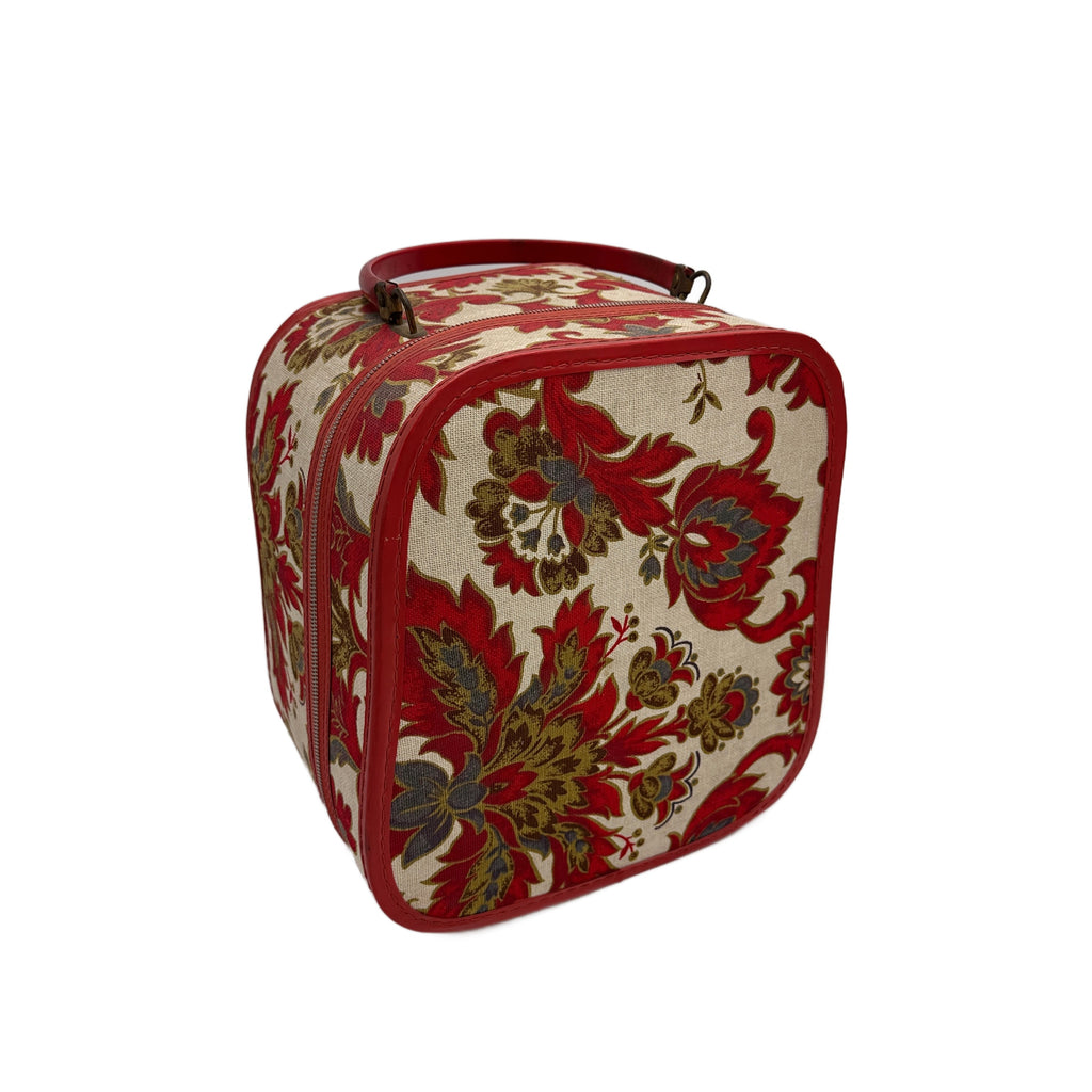 Red Floral Fabric Vanity Case