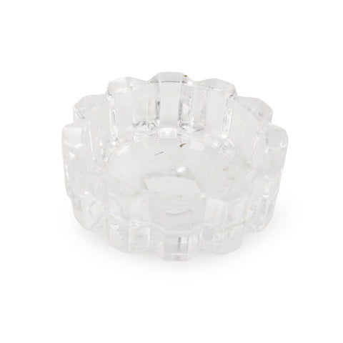 Clear Cut Glass Octagonal Ashtray