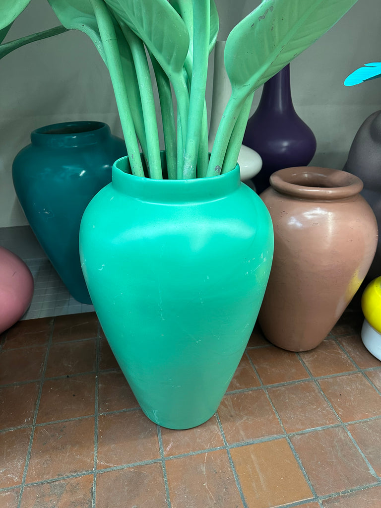 Bright Teal Ceramic Tapered Decorative Vase