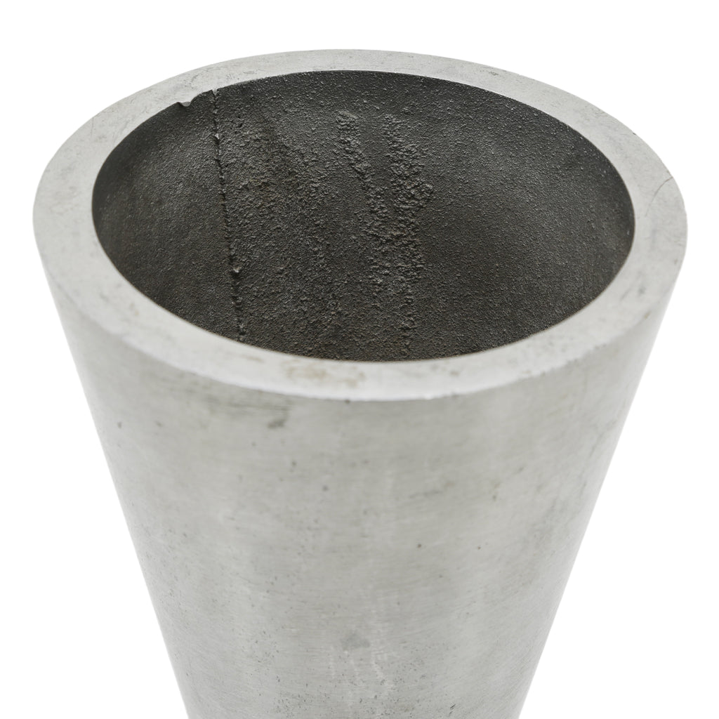 Set of Two Brushed Aluminum Conical Vases