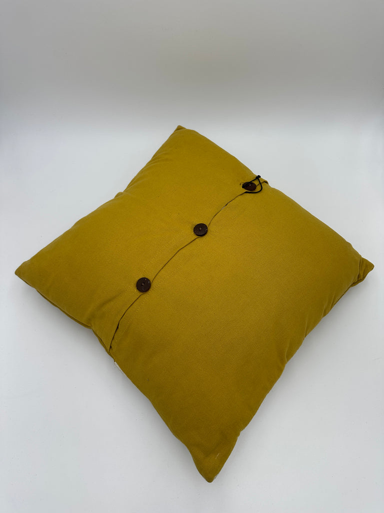 Yellow Abstract Square Throw Pillow