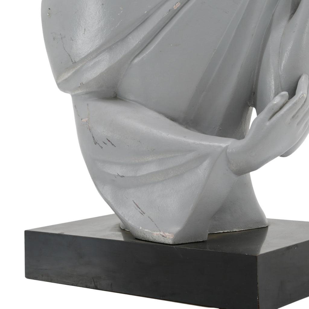 Light Gray Bust with Sunglasses on a Black Wood Base