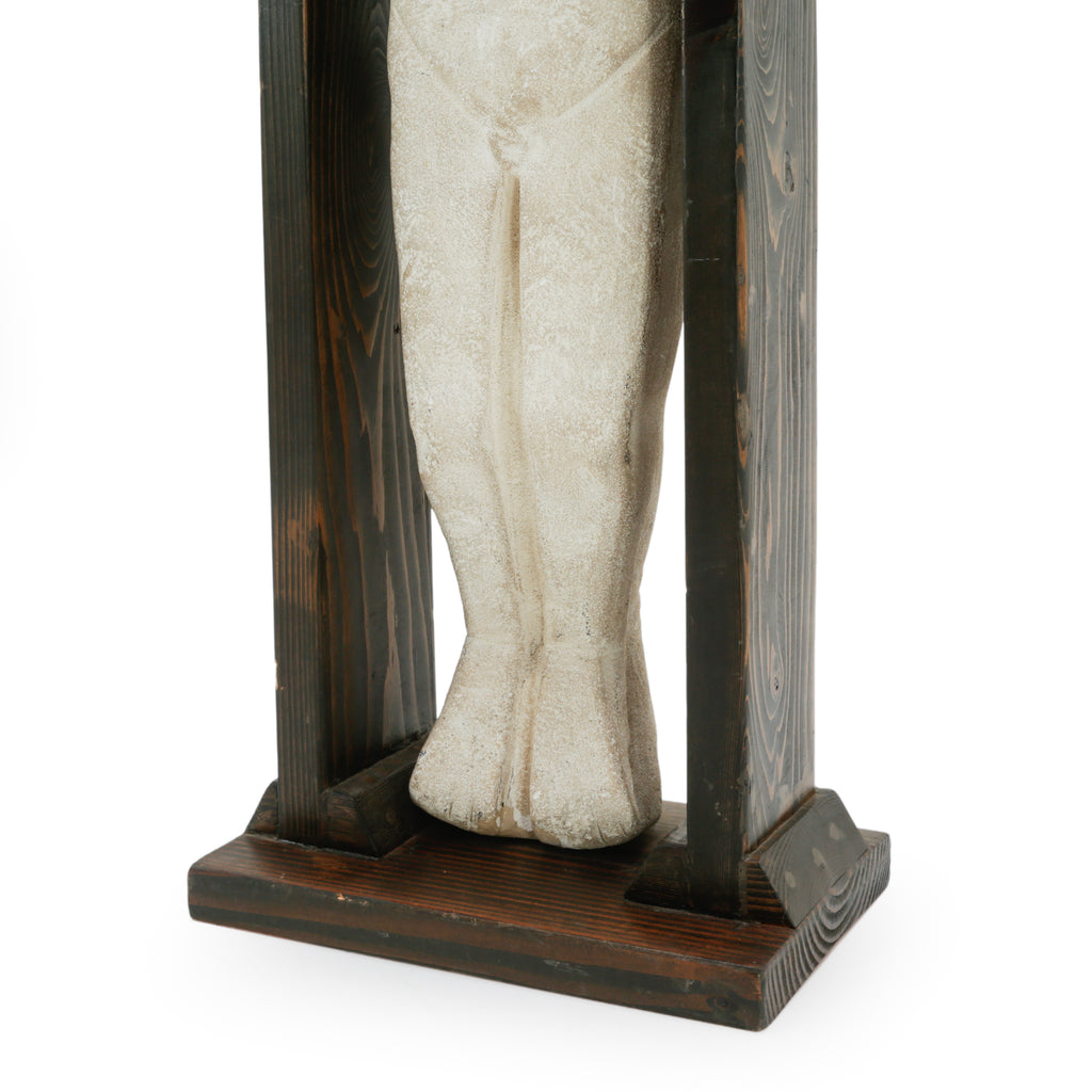 Cream Concrete Abstract Human Figure Sculpture