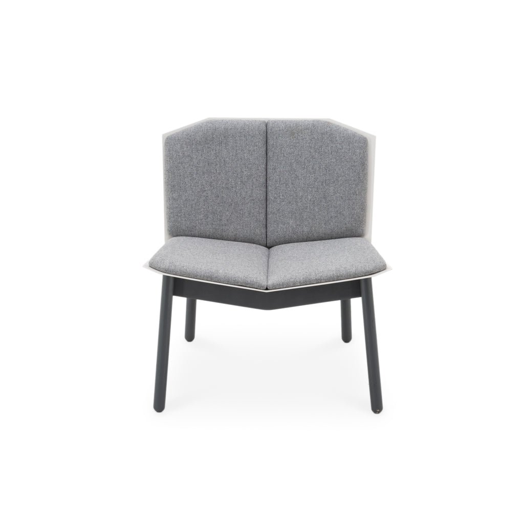 Modern Gray Upholstered Armless Geometric Slipper Chair