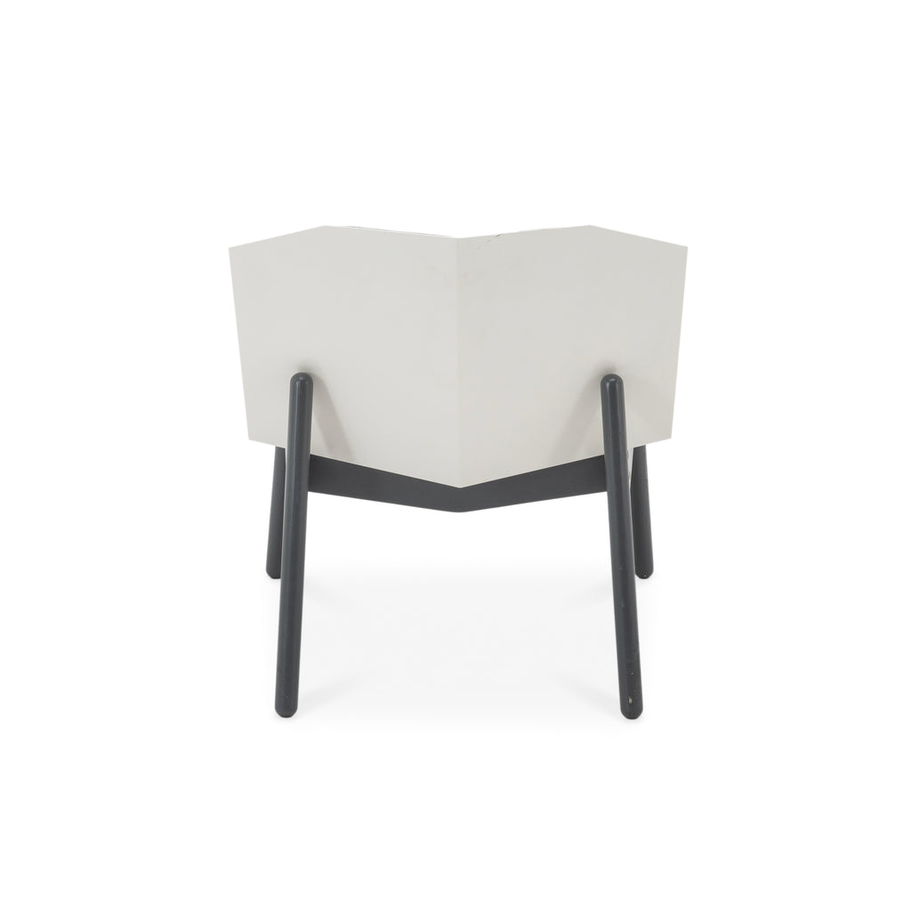 Modern Gray Upholstered Armless Geometric Slipper Chair