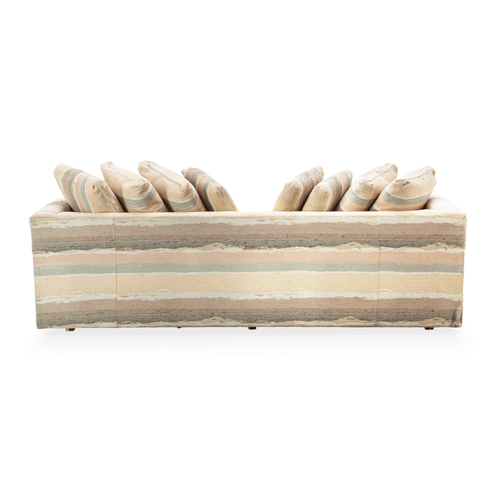 Vintage Multi-Tone Striped Upholstered Sofa