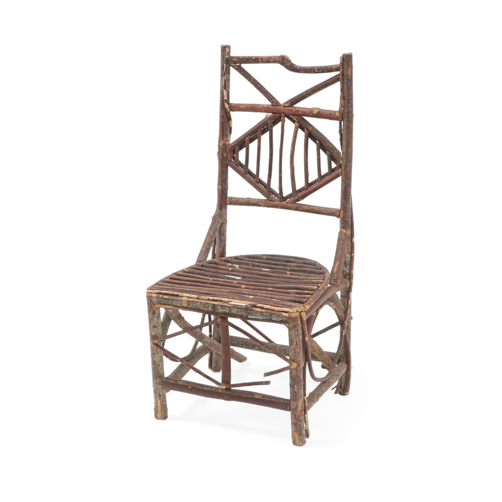Dark Brown Rustic Twig Armchairs