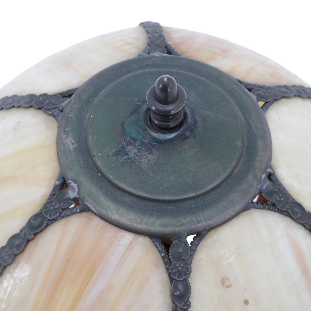 Dark Bronze Ornate Leaded Glass Table Lamp